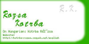 rozsa kotrba business card